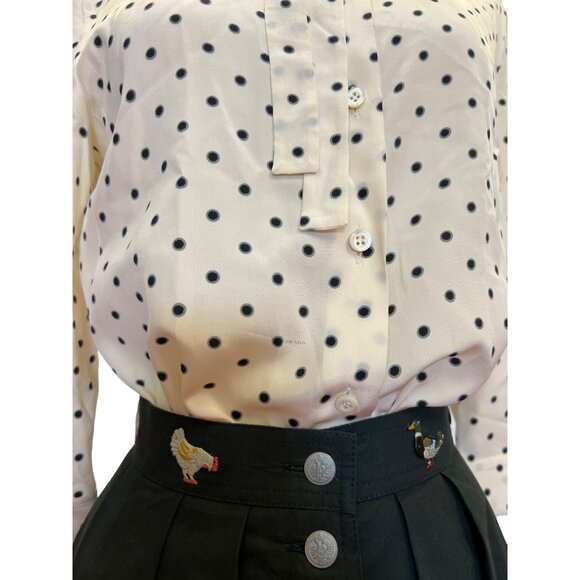 Vintage Herzer Black Maxi Skirt With Animal Embellishments Button-Front Design F - Picture 4 of 9